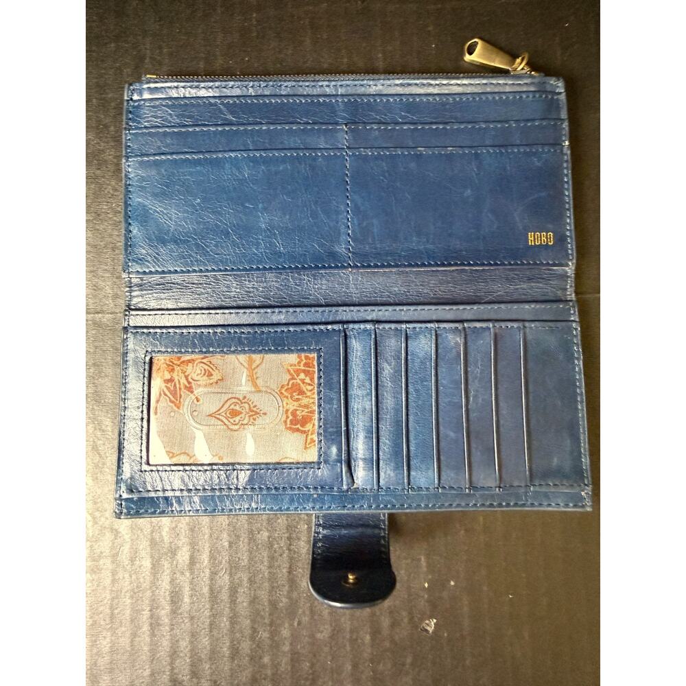 HOBO Navy Blue Leather Clutch Wallet - Picture 4 of 14